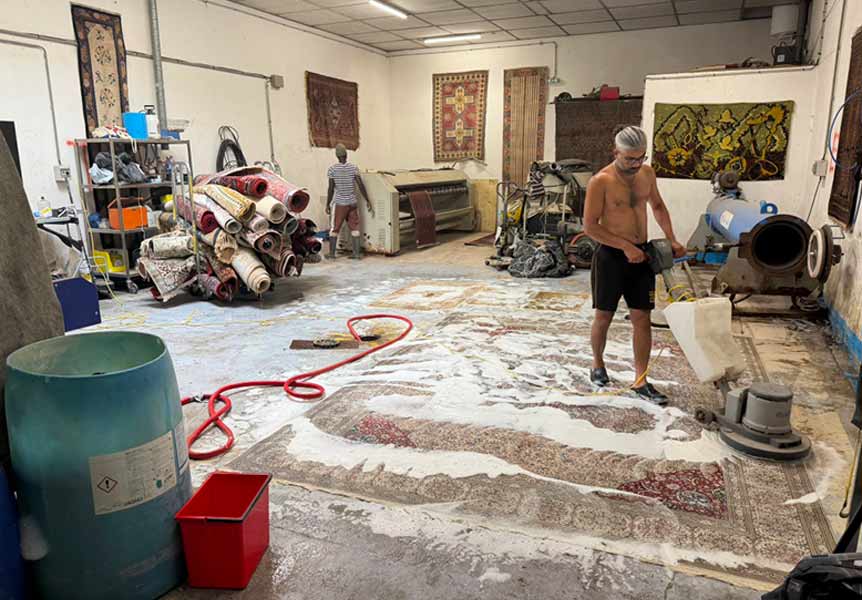 Nettoyage de tapis - L'Atelier ALSACETAPIS  sur Strasbourg (67) et les alentours : Dépoussiérage, déssablage, fixation des couleurs des tapis anciens, nettoyage artisanal de tapis à la main, désinfection naturelle, séchage contrôlé, Inspection finale .  Rénovation de tapis après les dégâts des animaux, mites ...  Intervention sur sur Strasbourg (67) et les alentours. L'Atelier Alsacetapis